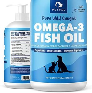 PETPAL - Pure Wild Caught Fish Oil for Dogs & Cats - All Natural, Sustainably Caught, Supports Joint Function, Pet Immune & Heart Health, Healthy Skin & Coat - Omega 3,6,9 Super Food (8oz / 240mL)