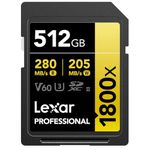 Lexar Gold Series Professional 1800x 512GB SDXC UHS-II U3 Memory Card