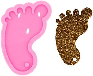 Baby Foot Silicone Resin Keychain Mold Cute Foot Shape Expoy Resin Casting Mold for Jewelry and Keychain Making DIY Creative Resin Pendant Ideal Gift Crafts Making