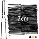 Mbsomnus 7cm Hair Pins for Buns, 50pcs Bobby Pins Black, U Shaped Hair Pins for Women Girls, Hair Grips for Thick Hair, Hair Styling Accessories for Wedding Salon Home Use (Black, 2.76 Inch)