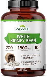 Zazzee White Kidney Bean 10:1 Extract, 18,000 mg Strength, 200 Vegan Capsules, Over 2 Month Supply, Standardized and Concentrated 10X Extract, 100% Vegetarian, All-Natural and Non-GMO