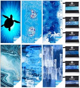 Widdonen Microfiber Beach Towel,Compact 6 Pack-71x32 Inch with Bag Travel