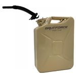 BRUTFORCE Metal Jerry Can with Spout for Generators, Jeeps, Marine Activities, Boat and Other Vehicles- 20 L Green