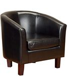 1home Bonded Leather Tub Chair Armchair for Dining Living Room Office Reception (Brown)