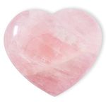 SOLAVA Natural Rose Quartz Heart Shaped Crystal Stone Original Certified - Raw Healing Crystals For Love, Health, Reiki Healing, Manifestation, Meditation, And Gift - 1 Piece