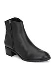 Delize Women's Black/tan mid Heel Ankle Boots