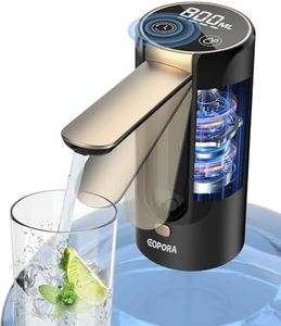 Eopora Automatic Water Dispenser Pump for 20 Litre Bottle, 1200Mah Battery USB Rechargeable Electric Foldable Water Can Dispenser for Home Office, Black