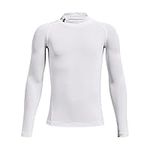 Under Armour Boy's UA HG Armour Mock LS Shirt White