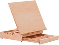 US Art Supply Adjustable Wood Artist Drawing & Sketching Board with Storage Drawer