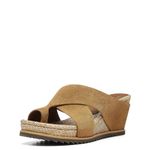 Donald Pliner Women's Sisu Calf Suede Wedge Sandal, Saddle, 7.5 UK