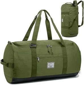 Lyweem Sports Gym Bag Men - Large 60L Travel Duffle Bag with Shoe Compartment Women, Weekender Backpack, Overnight Duffel Bag, Green