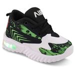 Tiny Kids Kids LED Casual Shoe/Kids Unisex Sneaker/Walking Shoe for Baby Boys and Girls(Black Green T-202 -(2))