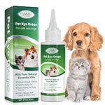 Dog Eye Drops - Dog Eye Infection Treatment - Eye Drops for Dogs - Relieve Red Eyes - Dog Eye Wash for Cleaning Tear Streaks、Removing Eye Stains & Relieving Dryness（60ml）