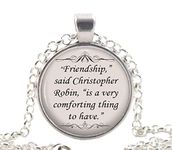 Winnie the Pooh Silver Christopher Robin Quote Necklace Pendant, Friendship Jewellery Gift Ideas for Women & Friends