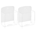 Cosmos Pack of 2 Acrylic Remote Control Holder Adhesive Wall Mount Phone Holder Wall Mount Organizer Media Storage Box Phone Charging Storage Box for Home Office Living Room Bedroom (Transparent)