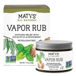 Maty's All Natural Vapor Rub, 1.5 Oz Jar, Pure Natural Chest Rub, Petroleum Free, Soothes & Relieves Cold Symptoms Like Cough & Congestion