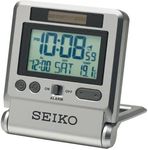 Seiko QHL066 Digital Battery Operated Travel Alarm Clock, Silver