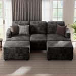 Brick Attic Couches for Living Room - U Shaped Couch Furniture Sofas Living Room Comfy Couch Chenille with Extra Deep Seats - Convertible Sectional Sofa Upholstered for Bedroom Apartment Office Dorm