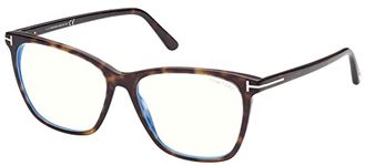 Eyeglasses Tom Ford FT 5762 -B 052 Shiny Classic Dark Havana,"t" Logo/Blue Bl