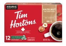 Tim Hortons Hazelnut Flavoured Coffee, Single Serve Keurig K-Cup Pods, Medium Roast, 12 Count