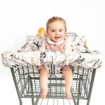 BINXY BABY 2-in-1 Cushy Cart Cover and High Chair Cover | Universal Fit | Includes Storage Pouch (Coming Up Roses)