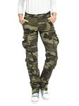 Mesinsefra Women's Wild Cargo Pants Military Army Camouflage Casual Work Combat Hiking Trousers with 8 Pockets Camo 169 10