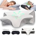 Sleep Apnea Pillow, Anti-Snore Pillow, Fix Your Obstructive Sleep Apnea at It's Root Cause, Memory Foam Cervical Neck Support Pillow for Side, Back, And Abdomen Sleepers (Grey)