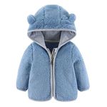 DEARBB Baby Boys Girls Polar Fleece Jacket Hooded Warm Coat Bear Ears Long Sleeve Full Zip Autumn Winter Clothes Kid Outerwear