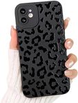 NITITOP Compatible for iPhone 12 Case Cute Cool Leopard Print Black Design for Girls Women Soft TPU Shockproof Protective Phone Cover Girly - Leopard Print