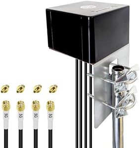 Maswell 5G Antenna Outdoor 4X4 MIMO | Up to 6dBi Cellular 600-8000MHz Omni Cross Polarized LTE UWB 5G NR External Aerial with WiFi 6E for Campervan Home Rugged Router Modem | 4X SMA-Male & TS9
