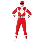 Morphsuits Official Power Rangers Red Halloween Fancy Dress Costume - Spandex