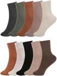 FGZ Women Thin Cotton Socks, Soft Cotton Bootie Socks Women Above Ankle Crew Socks 10 Pairs(Multicolored&Orange,9-11)