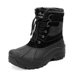 Maxome Mens Winter Boots Waterproof Insulated Fur Lined Snow Boots Lightweight Outdoor Non Slip Lace-Up Hiking Booties