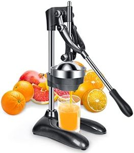 TONGCHANT Extra Large Commercial Hand-Press Heavy-Duty Cast Aluminum Manual Juicer Squeezer for Orange Lemon Citrus Grapefruit Lime Pomegranate, Orange Crush Machine, Citrus Press, Easy Clean, Grey
