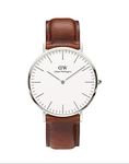 Daniel Wellington Classic St Mawes, Browne/Silver Watch, 40mm, Leather, for Men