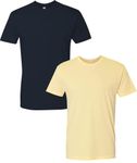 NEXT LEVEL APPAREL Men's 3600, Midnight/Banana Cream(2 Pack), X-Large