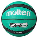 Molten GR Basketball, Indoor/Outdoor, Premium Rubber, Size 5, Impact Colour Green/Black, Suitable For Boys Age 7, 8, 9, 10 & 11, Girls age 12 & 13 (BGR5-GK)