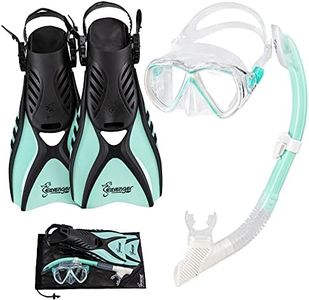 Seavenger Hanalei Anti-Fog 4-Piece Snorkeling Set (Mint, Small)