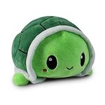 TeeTurtle | The Original Reversible Turtle Plushie | Patented Design | Sensory Fidget Toy for Stress Relief | Green | Happy + Angry | Show Your Mood Without Saying a Word!