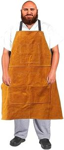 Urby Big and Tall Plus Size Leather Welding Apron For Men Flame Resistant, Overol Para Soldador, Unisex XL XXL Or Plus, W36+ (Plus Size Apron)