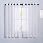 NICETOWN White Sheer Voile Curtain Panels - Soft Grommet Top Window Sheer Curtains for Living Room/Bedroom (2 Panels, W70 x L63, White)