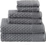 Simpli-Magic 79447 Diamond Bath Towels Set, 6 Piece Set, 2 Bath Towels, 2 Hand Towels, 2 Washcloths, Gray