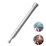 Jiakalamo Blow Fire Tube, Campfire Blower Pipe Stainless Steel Retractable Pocket Blow Pipe Outdoor Camping Picnic Blow Fire Supplies Tool Accessories(Elongation: 62.5x1.6 cm)