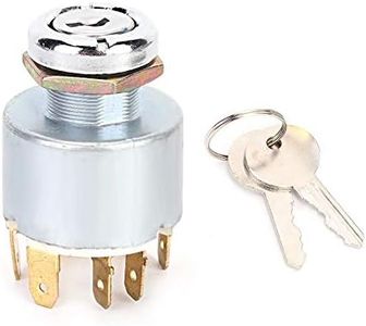 Interruptor de encendido universal, 12V 4 posiciones (estacionamiento/apagado/encendido/encendido) La cerradura del interruptor de encendido se suministra con 2 llaves