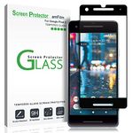 Google Pixel 2 Screen Protector Glass, amFilm Full Cover Tempered Glass Screen Protector with Dot Matrix for Google Pixel 2 (Black)