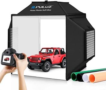 OBEST PULUZ Product Photography Light Box & Upgrade Soft Box, 16" x 16" Photo Box with Lights Portable Folding Photo Studio Light Box Photography + 4 Color PVC Backdrops & 480 LED Lights for Jewelry