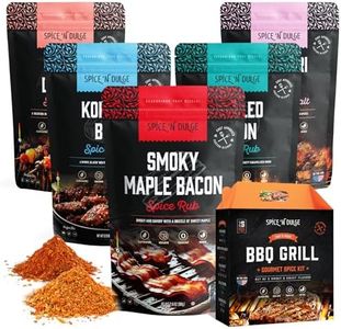 BBQ Grilling Rubs & Grill Seasonings Gift Set, 5 Gourmet Smoking Spice Rub Packs & Smoker Accessories, Spices Kit, Grilling Gifts For Men, Him, Dad, Husband, Gluten-Free, Kosher, Fathers Day Gift For Dad