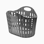 Addis Flat Easy Store Laundry Basket Hamper, Dark Grey, 38 Litre 518150