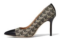 Lauren Ralph Lauren Lindella Monogram Jacquard Pump, Black/Black, 9