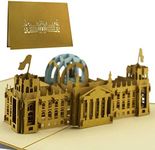 Travel voucher for weekend in Berlin, Reichstag as pop-up card, 3D model, Berlin gift A04